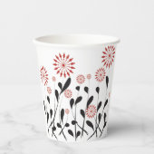 Bloemenbloesem Leuke mode Eenvoudig Rood Mooi Meis Papieren Bekers (Voorkant)