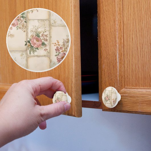  bloemenblokken keramische knop