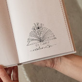 Bloemenboek Exlibris Rubber Stamp Rubberstempel