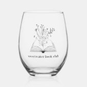 Bloemenboek gepersonaliseerd wijnglas zonder voet (Voorkant)