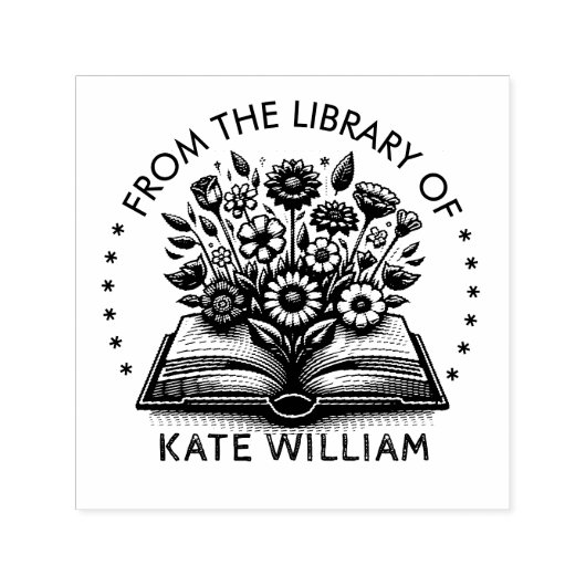  bloemenboek uit de postzegelbibliotheek  zelfinktende stempel (Design)