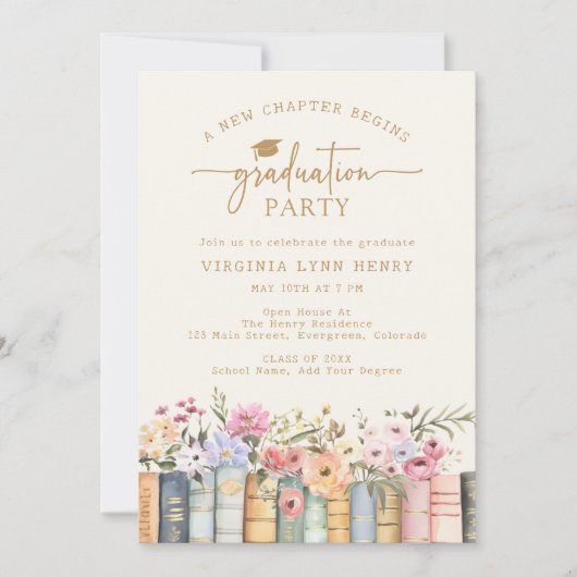 Bloemenboeken Afstudeerfeest Kaart (Voorkant)