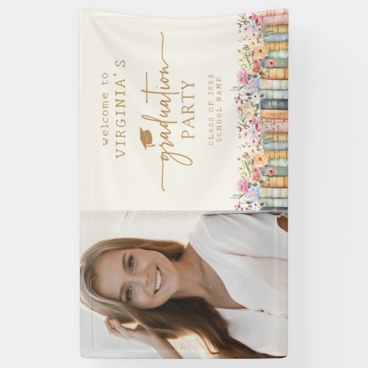 Bloemenboeken Afstuderen Spandoek (Verticaal)