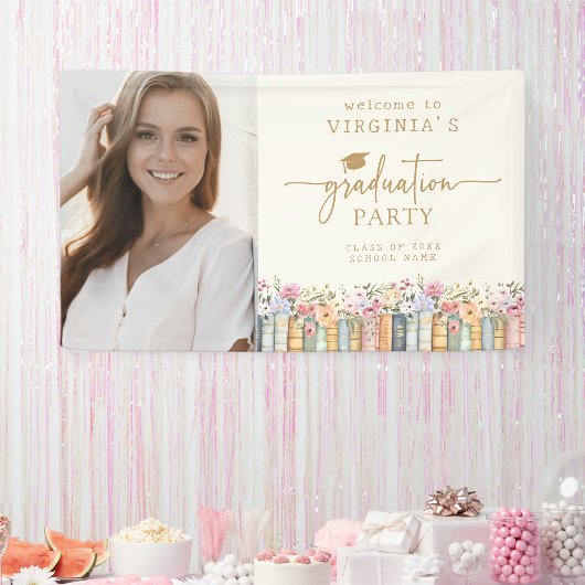 Bloemenboeken Afstuderen Spandoek