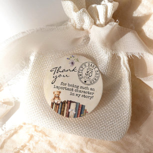  Bloemenboeken Beer Baby shower Dank u Ronde Sticker