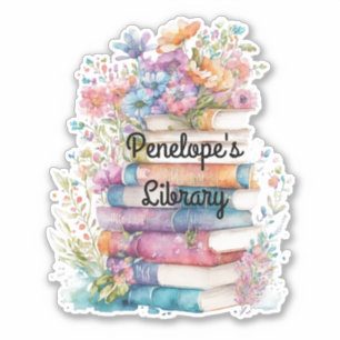 Bloemenboeken Bibliotheek Custom-Cut Vinyl Sticker