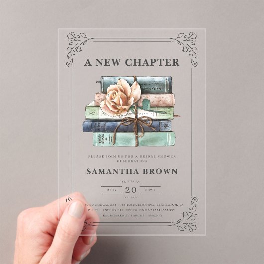  Bloemenboeken Vrijgezellenfeest Acryl Uitnodigingen (Insitu (Draagbaar))