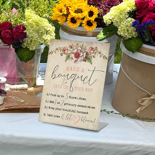Bloemenboeken Vrijgezellenfeest Bloemenbar 2 Reclamebord Met Voetstuk