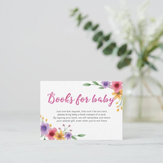 Bloemenboekenaanvraag | Baby shower Insert Kaart (Staand voorkant)