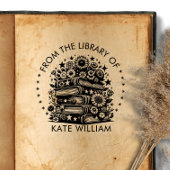 Bloemenboekenstapel Uit de bibliotheek van Ronde p Zelfinktende Stempel