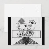 Bloemenboeket Abstract zwart Briefkaart (Voorkant / Achterkant)