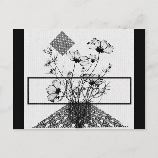 Bloemenboeket Abstract zwart Briefkaart (Voorkant)
