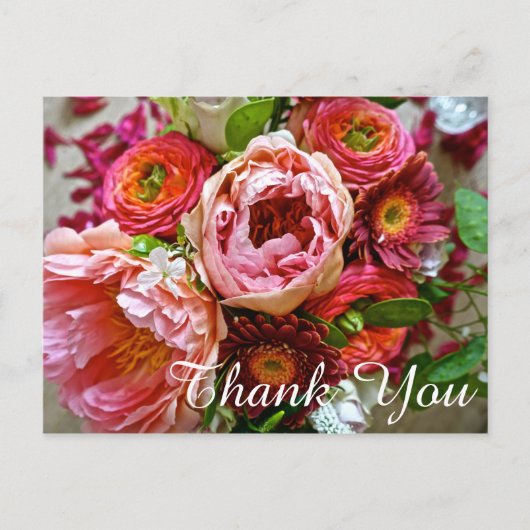 Bloemenboeket Bedankt, Briefkaart (Voorkant)