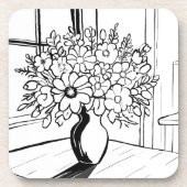Bloemenboeket bier onderzetter (Voorkant)