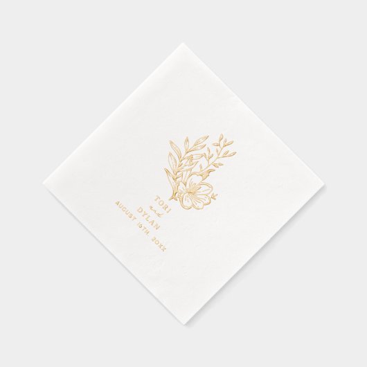 Bloemenboeket bruiloft folie servetten (Rechts)