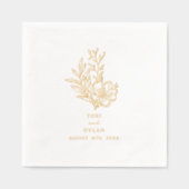 Bloemenboeket bruiloft folie servetten (Voorkant)