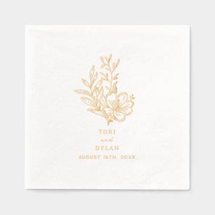 Bloemenboeket bruiloft folie servetten