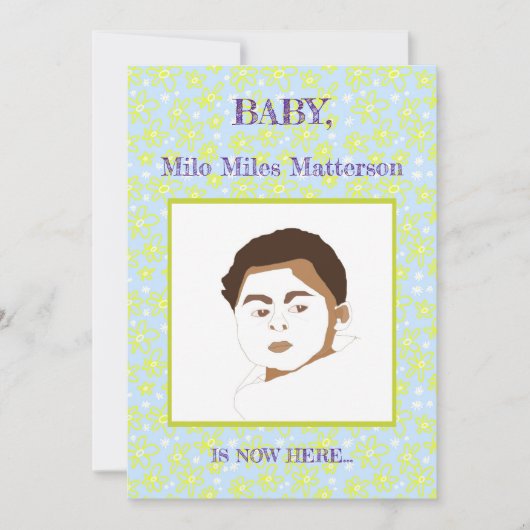 Bloemenboeket Daisy Meadow Periwinkle Citroen Gebo Aankondiging (Voorkant)