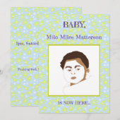 Bloemenboeket Daisy Meadow Periwinkle Citroen Gebo Aankondiging (Voorkant / Achterkant)