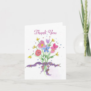 Bloemenboeket dank u kaart