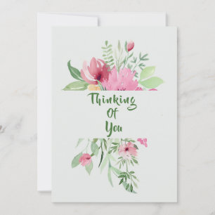 Bloemenboeket "Denken aan jou" Bedankkaart