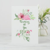 Bloemenboeket "Denken aan jou" Bedankkaart (Staand voorkant)