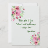 Bloemenboeket "Denken aan jou" Bedankkaart (Achterkant)