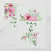 Bloemenboeket "Denken aan jou" Bedankkaart (Voorkant / Achterkant)