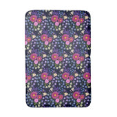 Bloemenboeket donkerblauw badmat (Voorkant Verticaal)