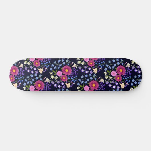 Bloemenboeket donkerblauw persoonlijk skateboard (Horizontaal)