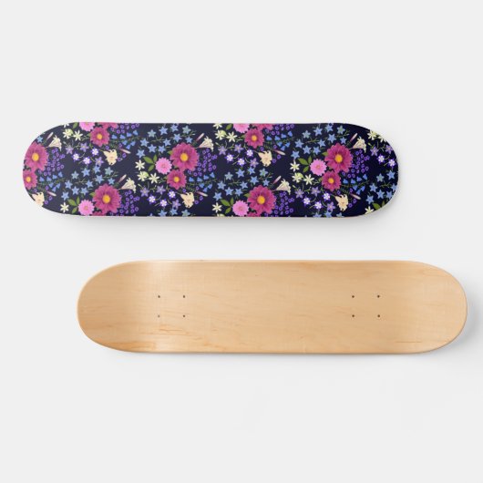 Bloemenboeket donkerblauw persoonlijk skateboard (Horizontaal)