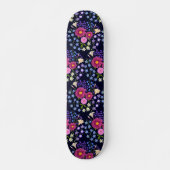 Bloemenboeket donkerblauw persoonlijk skateboard (Voorkant)