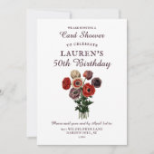 Bloemenboeket douche per post 50e verjaardag kaart (Voorkant)