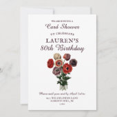 Bloemenboeket douche per post 80e verjaardag kaart (Voorkant)