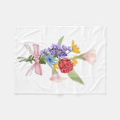 Bloemenboeket Fleece Deken – Gezellige Bloemen Hom (Voorkant (Horizontaal))
