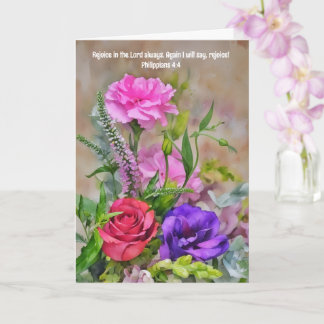 Bloemenboeket geloof gefeliciteerd Bijbeltekst Kaart