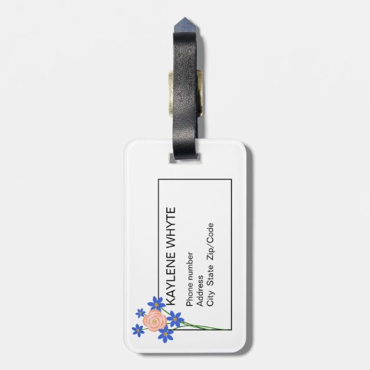 Bloemenboeket Gepersonaliseerd Bagagelabel (Achterkant verticaal)