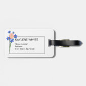 Bloemenboeket Gepersonaliseerd Bagagelabel (Achterkant horizontaal)