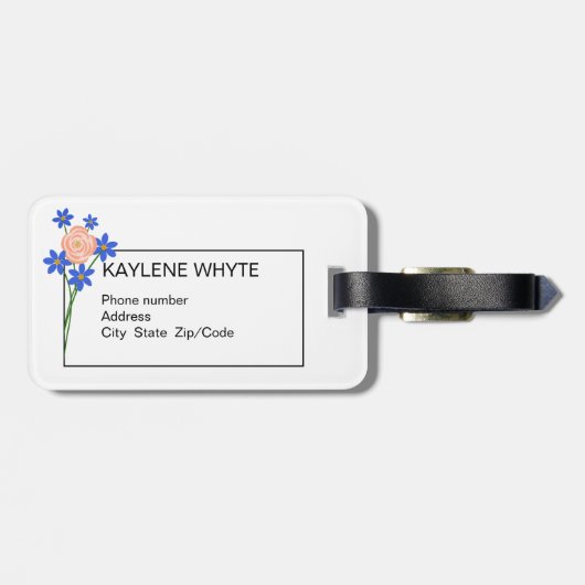 Bloemenboeket Gepersonaliseerd Bagagelabel (Achterkant horizontaal)