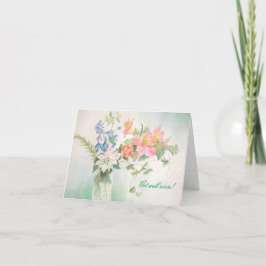 Bloemenboeket Gepersonaliseerd Wenskaart Bedankkaart