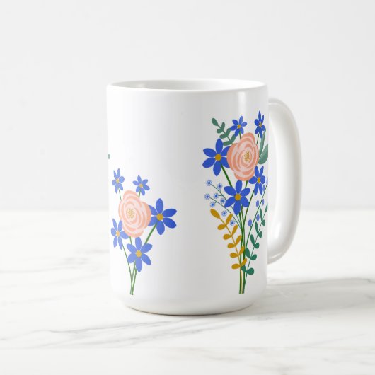 Bloemenboeket Gepersonaliseerde mok (Voorkant rechts)