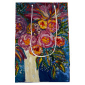 Bloemenboeket geschenkzak medium cadeauzakje (Achterkant)