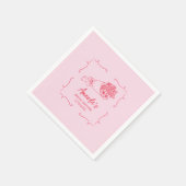 Bloemenboeket Handgetekende Bruidsdouche Servet (Hoek)