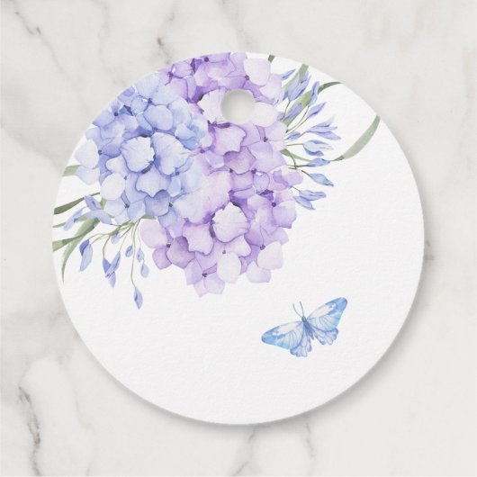 Bloemenboeket hortensia bedankjes labels (Achterkant)