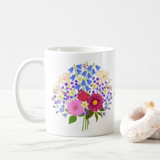 Bloemenboeket Klassieke Mok (Met donut)