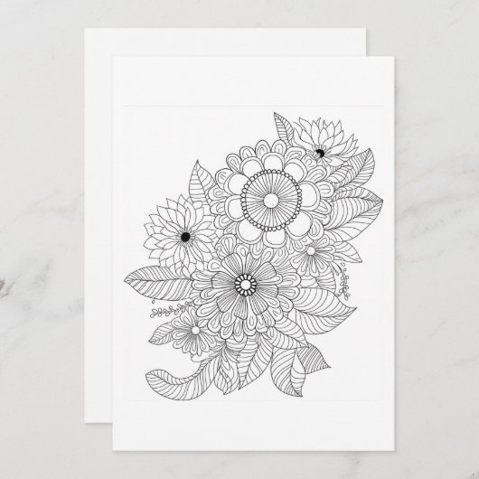 bloemenboeket | Kleur je eigen groet (Voorkant / Achterkant)