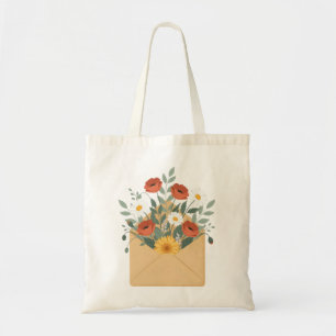 Bloemenboeket Kraft Envelop Kunst Canvas Tote Bag