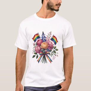 Bloemenboeket lgbt t-shirt