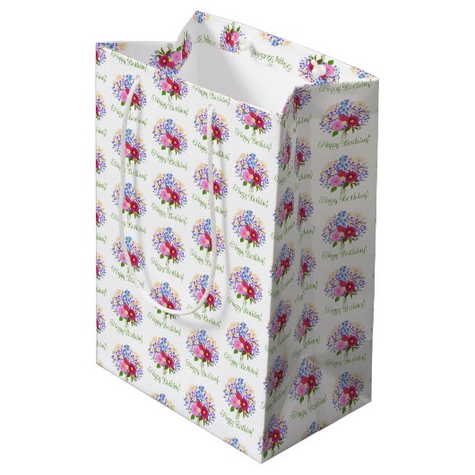 Bloemenboeket Medium Cadeauzakje (Achterkant Gekanteld)