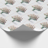 Bloemenboeket met roze Baby voeten Cadeaupapier (Hoek)